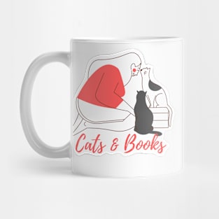 Cats and Books Mug